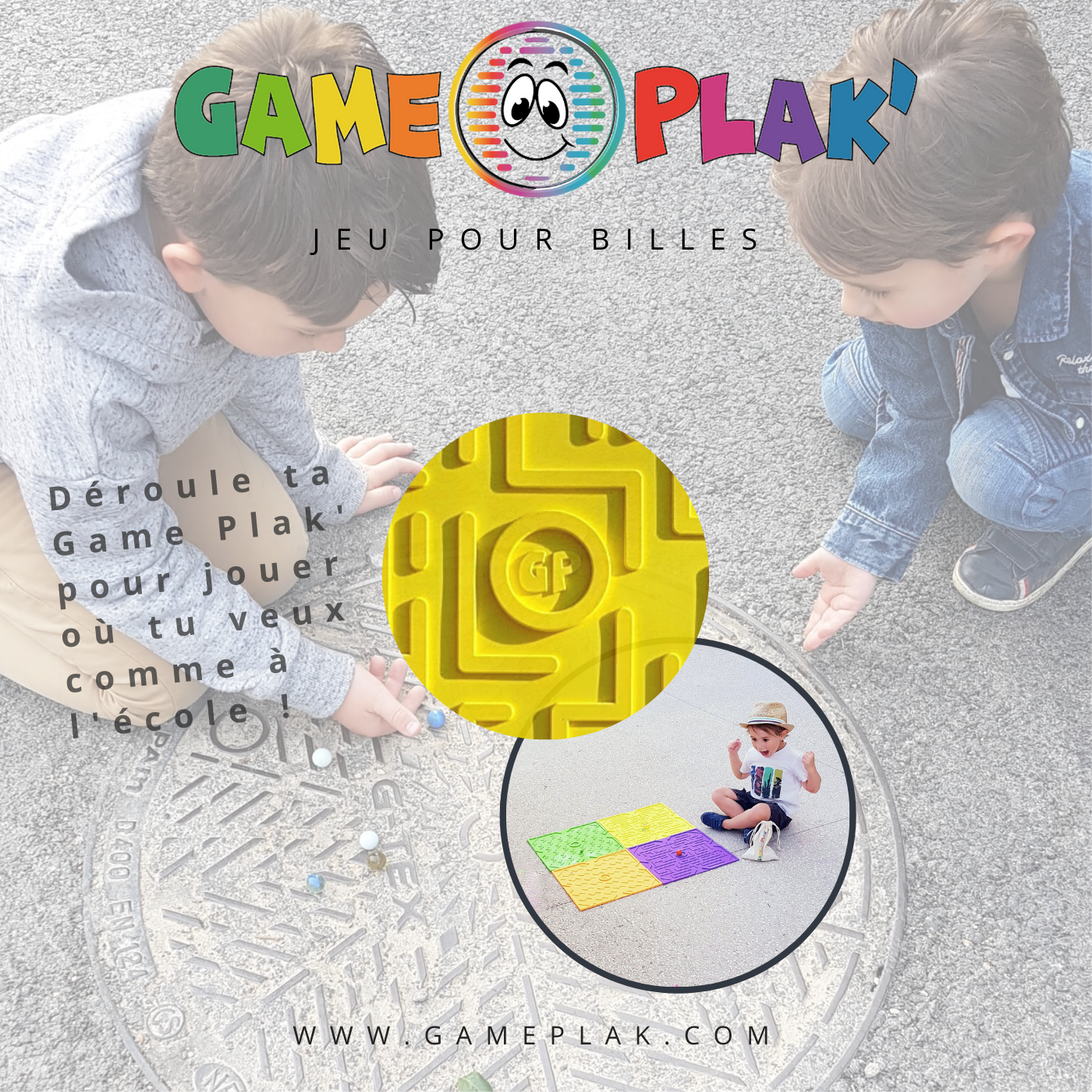 Game plak jeu de billes jaune