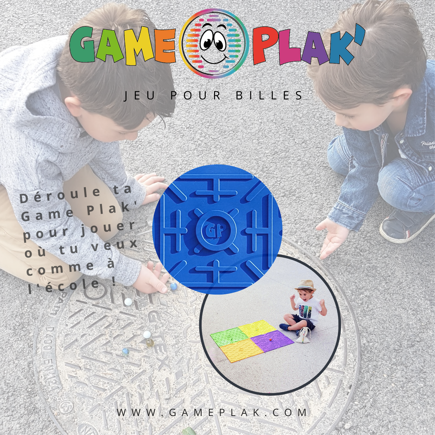 Game plak' - Comment jouer aux billes sur plaques d'égout à la maison !  Avec Game Plak' tu peux jouer aux billes où tu veux, quand tu veux, en  intérieur ou à